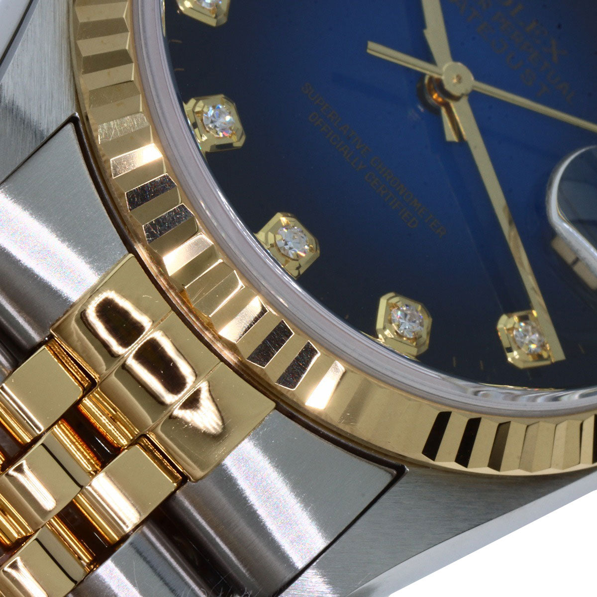 ROLEX Datejust 10P Diamond Blue Gradation Watches 16233G Stainless Steel/SSxK18YG mens