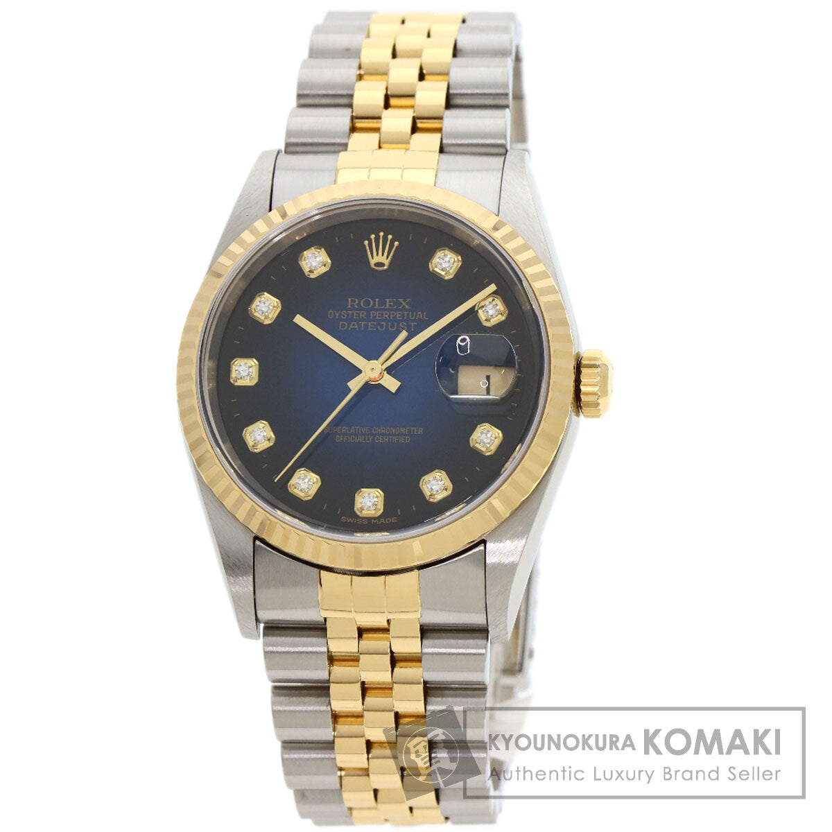 ROLEX Datejust 10P Diamond Blue Gradation Watches 16233G Stainless Steel/SSxK18YG mens