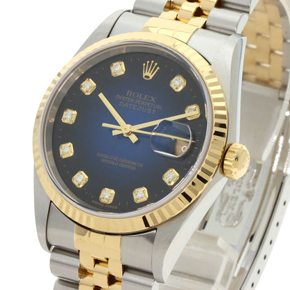 ROLEX Datejust 10P Diamond Blue Gradation Watches 16233G Stainless Steel/SSxK18YG mens