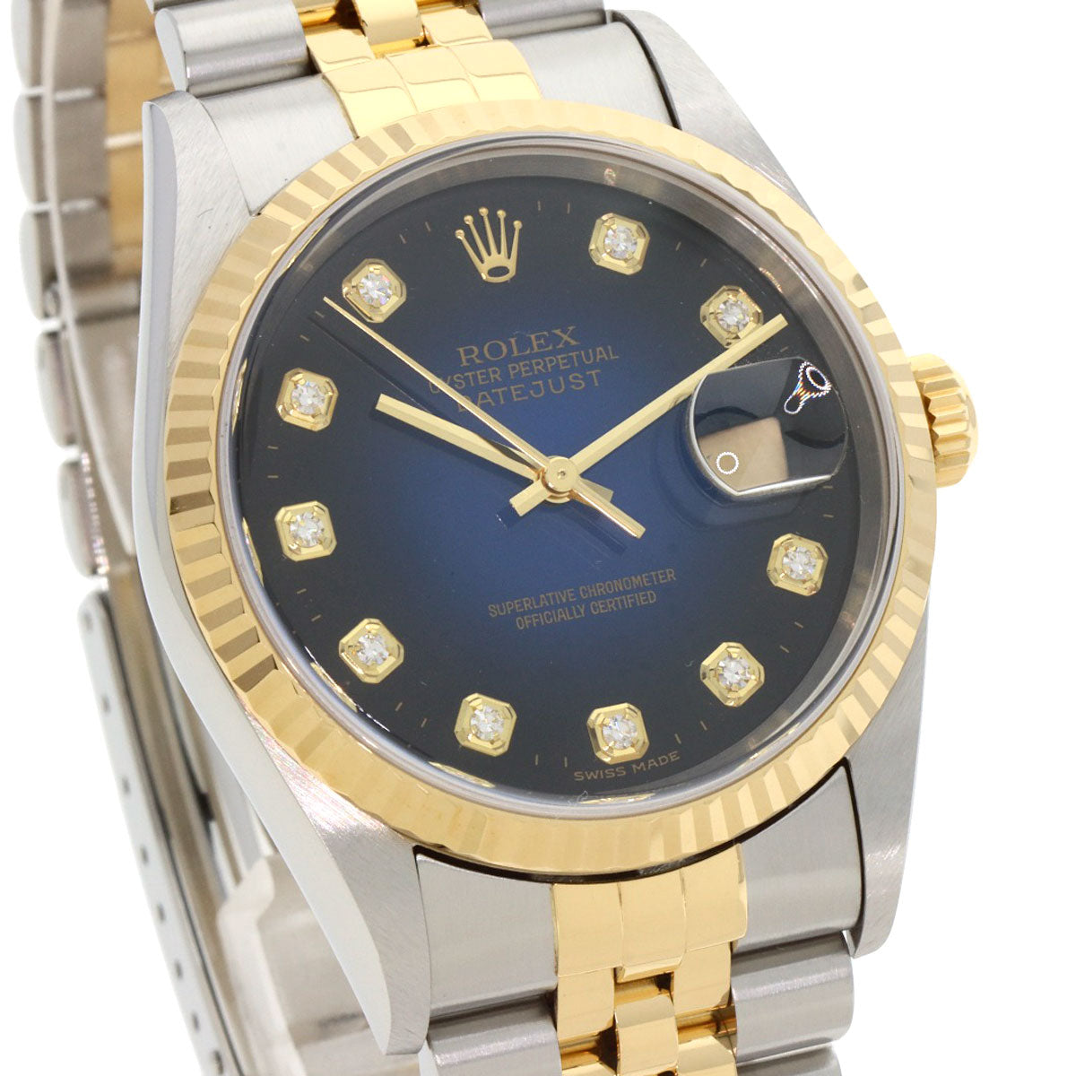ROLEX Datejust 10P Diamond Blue Gradation Watches 16233G Stainless Steel/SSxK18YG mens