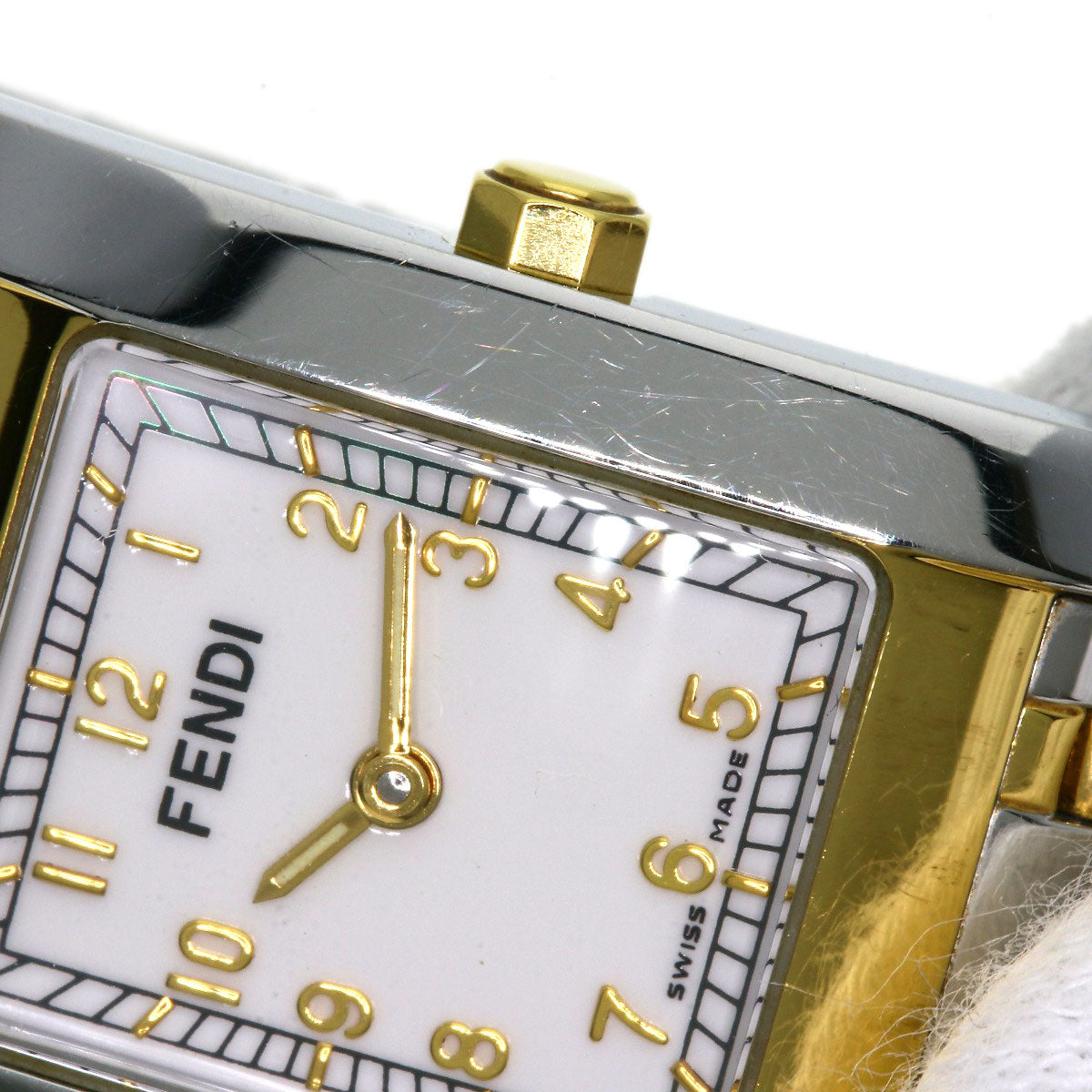 FENDI Square face Watches 7000L Stainless Steel/SSxGP Ladies