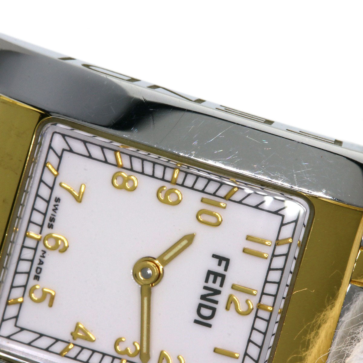 FENDI Square face Watches 7000L Stainless Steel/SSxGP Ladies