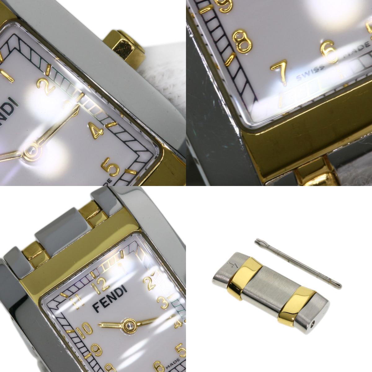 FENDI Square face Watches 7000L Stainless Steel/SSxGP Ladies