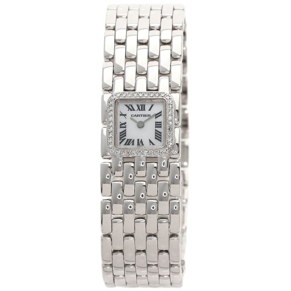 CARTIER PANTHERE Mini Ribbon Diamond Watches WG3002T8 K18 White Gold/K18 White Gold Ladies