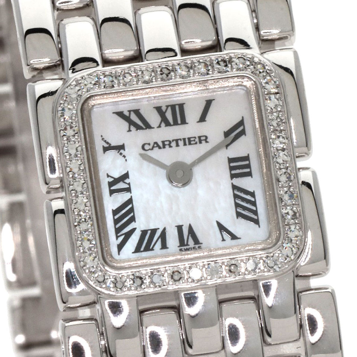 CARTIER PANTHERE Mini Ribbon Diamond Watches WG3002T8 K18 White Gold/K18 White Gold Ladies