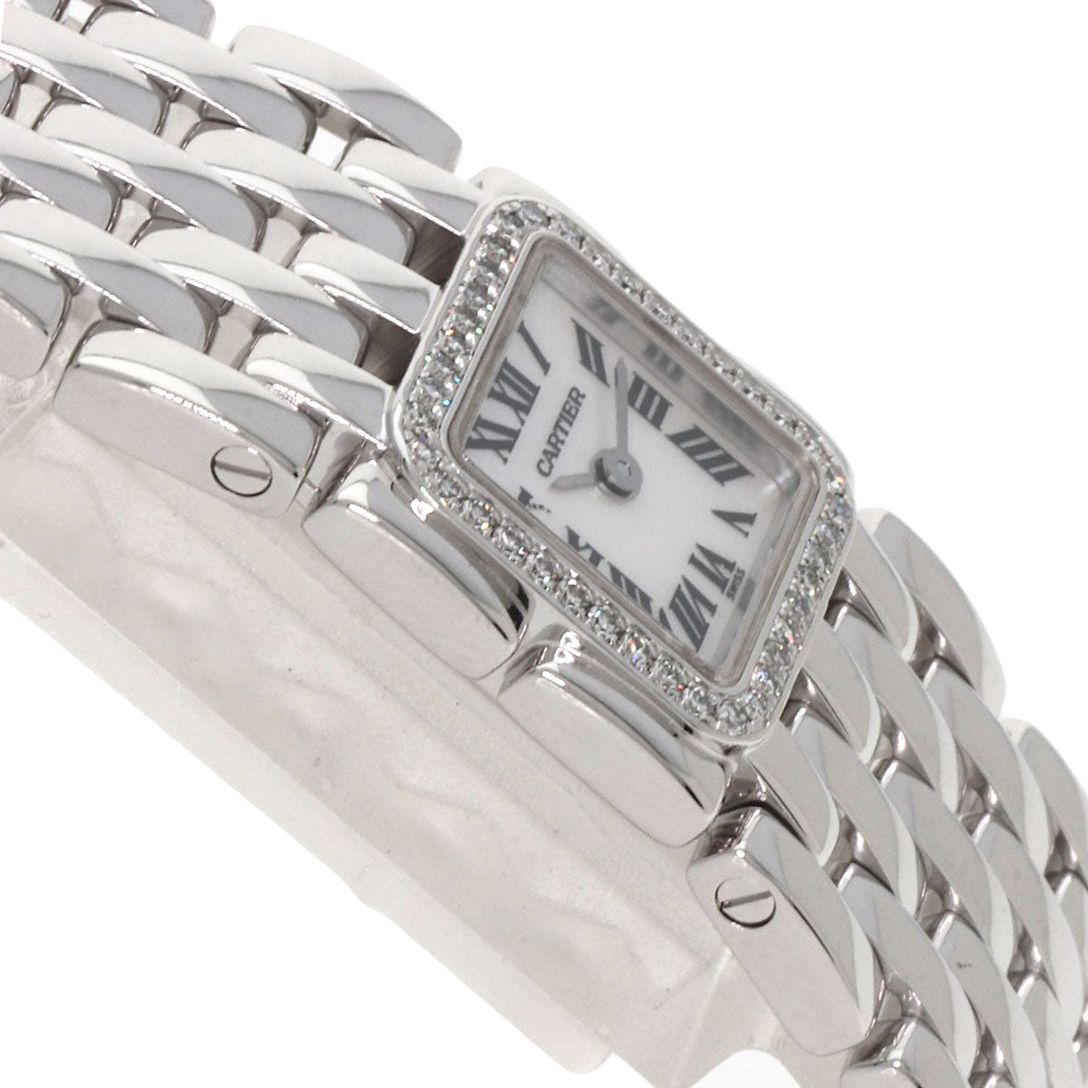CARTIER PANTHERE Mini Ribbon Diamond Watches WG3002T8 K18 White Gold/K18 White Gold Ladies