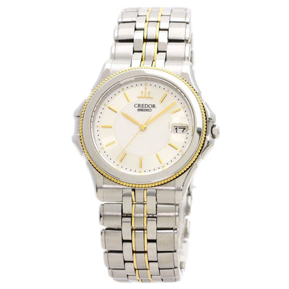 SEIKO CREDOR round face Watches GCAX988 8J82-6A30 Stainless Steel/SSxK18YG mens