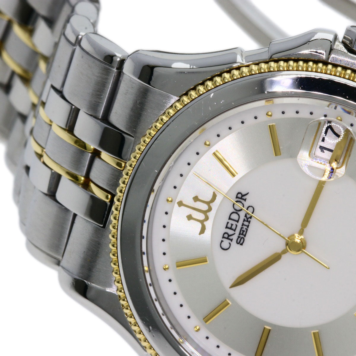 SEIKO CREDOR round face Watches GCAX988 8J82-6A30 Stainless Steel/SSxK18YG mens
