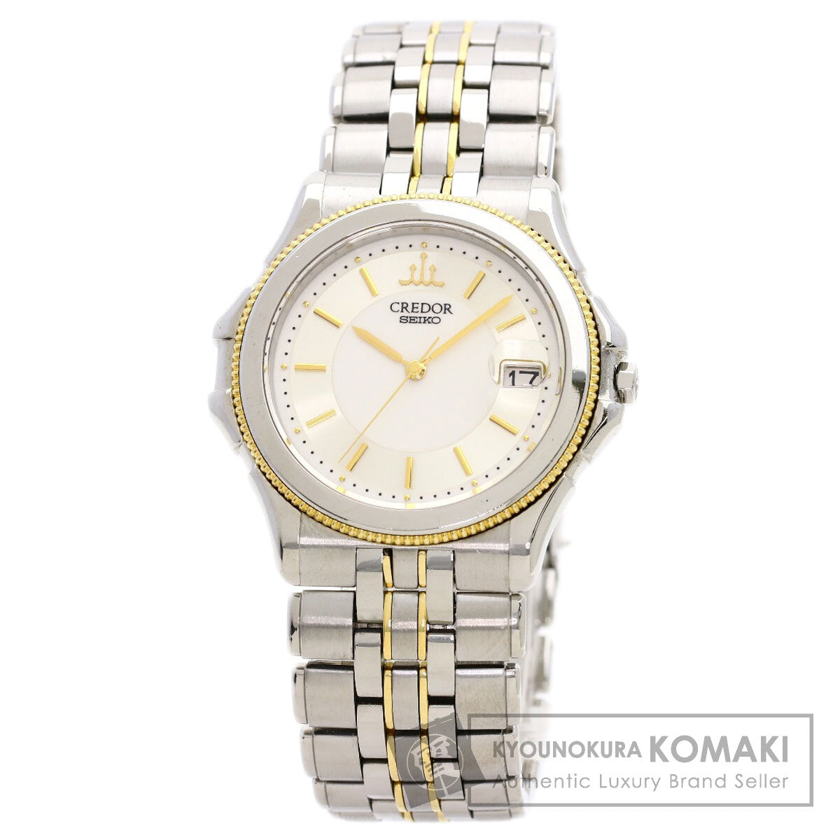 SEIKO CREDOR round face Watches GCAX988 8J82-6A30 Stainless Steel/SSxK18YG mens