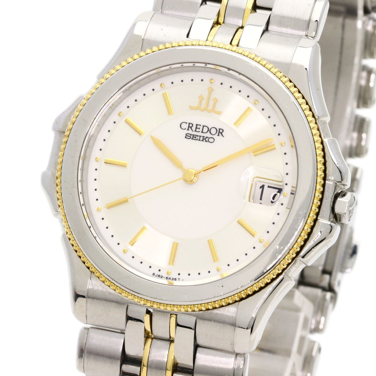 SEIKO CREDOR round face Watches GCAX988 8J82-6A30 Stainless Steel/SSxK18YG mens