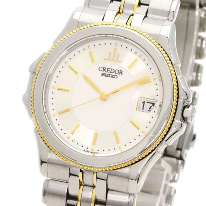 SEIKO CREDOR round face Watches GCAX988 8J82-6A30 Stainless Steel/SSxK18YG mens