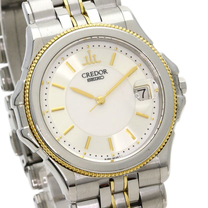 SEIKO CREDOR round face Watches GCAX988 8J82-6A30 Stainless Steel/SSxK18YG mens
