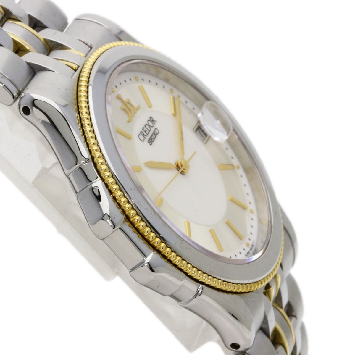 SEIKO CREDOR round face Watches GCAX988 8J82-6A30 Stainless Steel/SSxK18YG mens