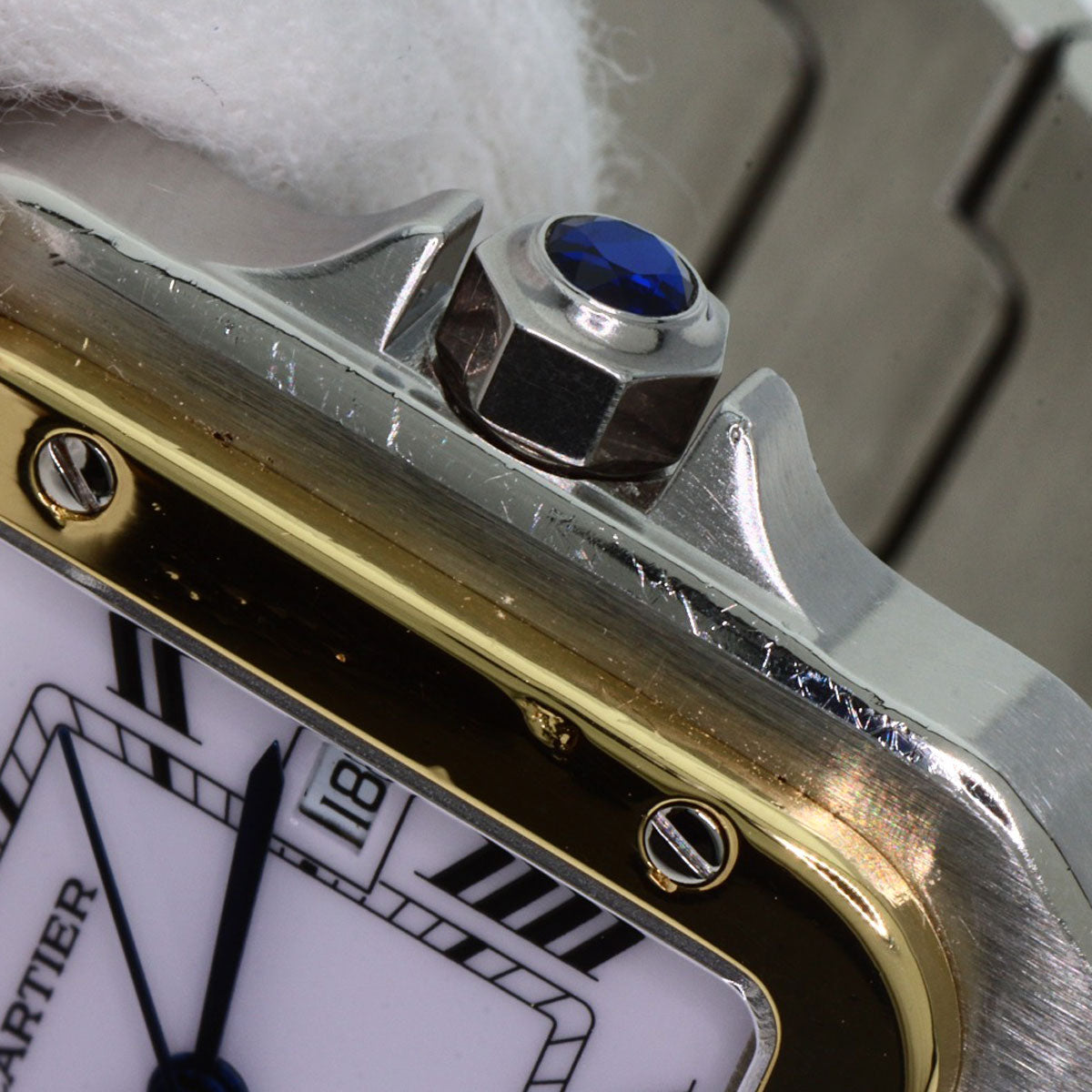 CARTIER Santosgalbe LM Watches W20058C4 Stainless Steel/SSxK18YG mens