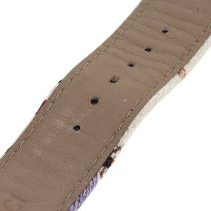 GUCCI Bandeau Flora Watches YA104 Stainless Steel/Satin x Leather Ladies