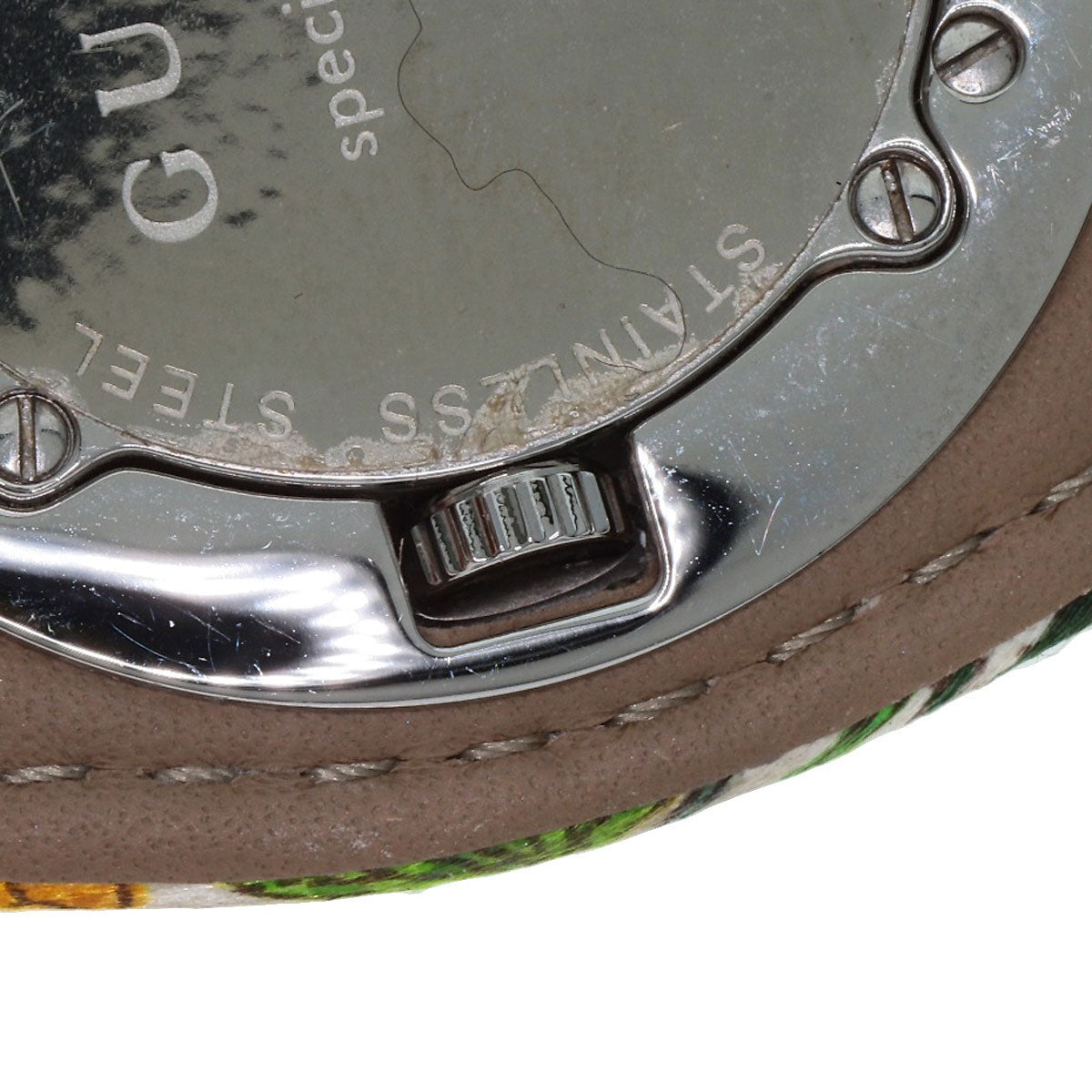 GUCCI Bandeau Flora Watches YA104 Stainless Steel/Satin x Leather Ladies