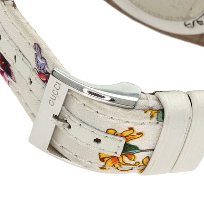 GUCCI Bandeau Flora Watches YA104 Stainless Steel/Satin x Leather Ladies
