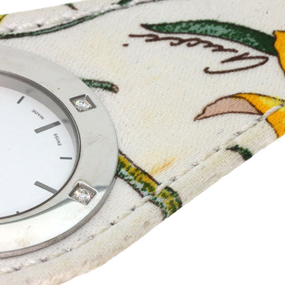 GUCCI Bandeau Flora Watches YA104 Stainless Steel/Satin x Leather Ladies