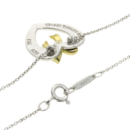 TIFFANY&Co. Heart ribbon Necklace Silver 18K Yellow GoldLadies [Used]