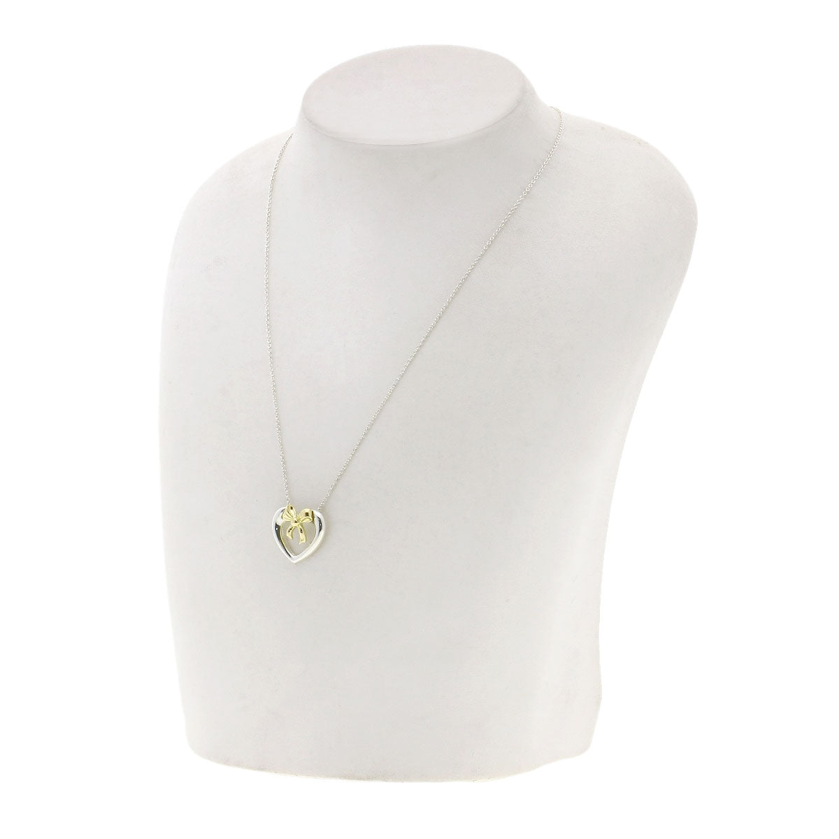 TIFFANY&Co. Heart ribbon Necklace Silver 18K Yellow GoldLadies [Used]