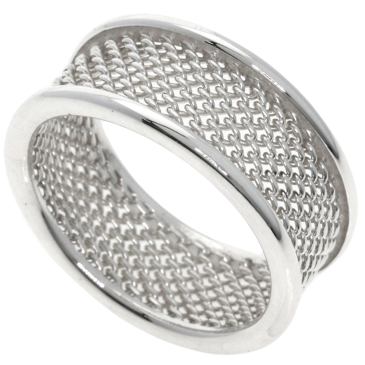 TIFFANY&Co. Somerset mesh Ring Silver Ladies [Used]