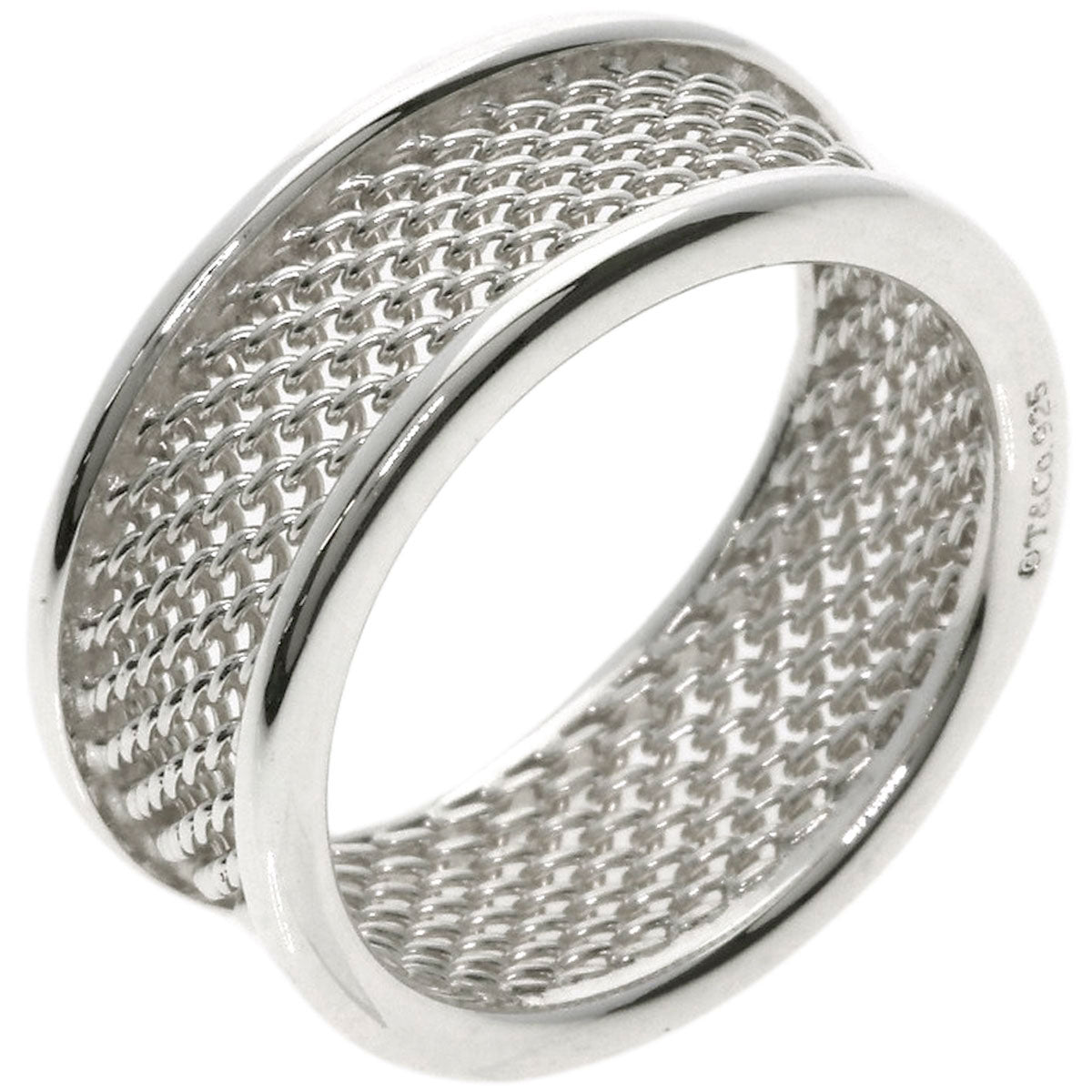 TIFFANY&Co. Somerset mesh Ring Silver Ladies [Used]