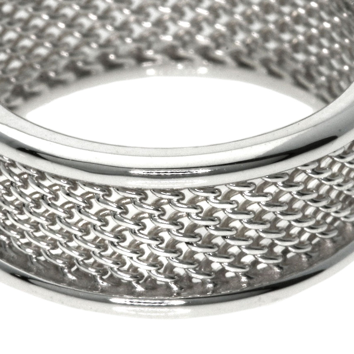 TIFFANY&Co. Somerset mesh Ring Silver Ladies [Used]