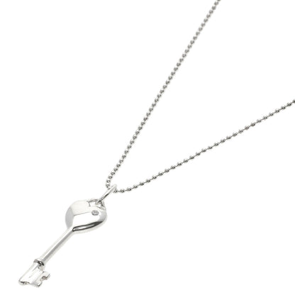 TIFFANY&Co. Heart Key 1P Diamond Necklace Silver Ladies [Used]