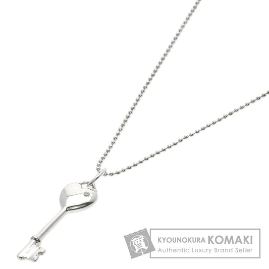 TIFFANY&Co. Heart Key 1P Diamond Necklace Silver Ladies [Used]