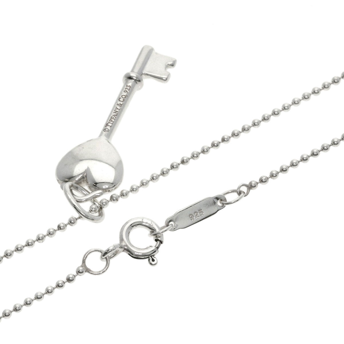 TIFFANY&Co. Heart Key 1P Diamond Necklace Silver Ladies [Used]