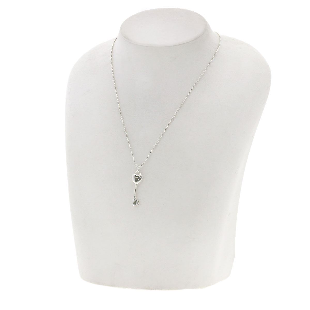 TIFFANY&Co. Heart Key 1P Diamond Necklace Silver Ladies [Used]