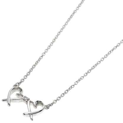 TIFFANY&Co. Double Loving Heart 1P Diamond Necklace Silver Ladies [Used]