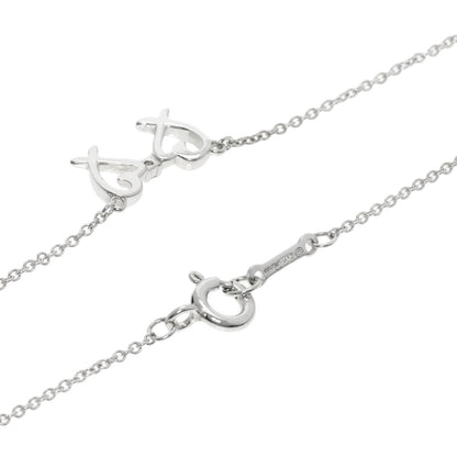 TIFFANY&Co. Double Loving Heart 1P Diamond Necklace Silver Ladies [Used]