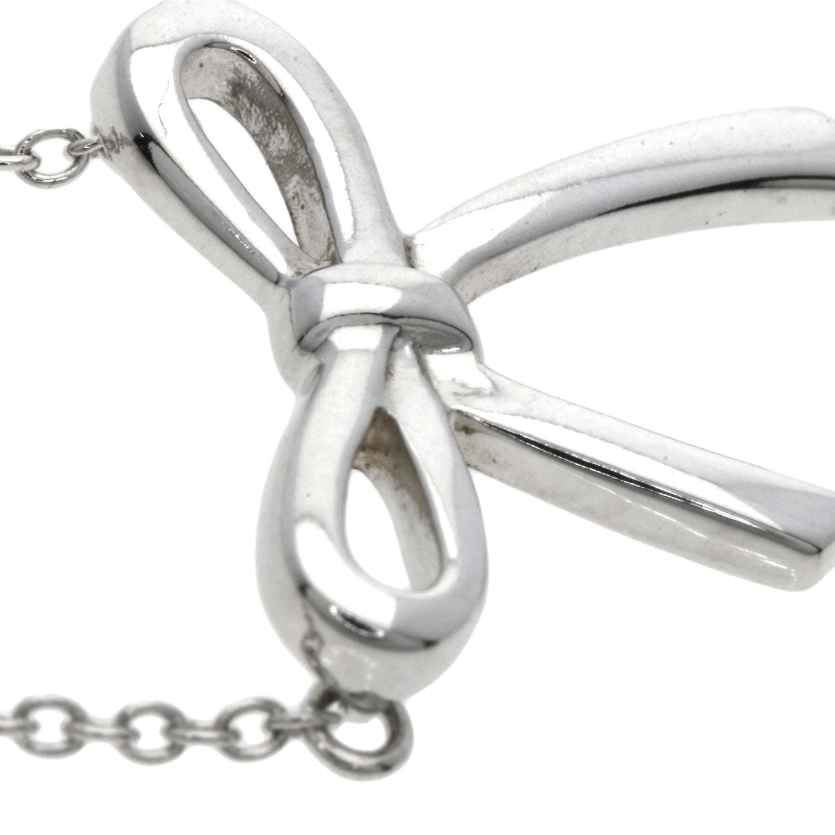 TIFFANY&Co.   Bow ribbon Necklace  Silver Ladies [Used]