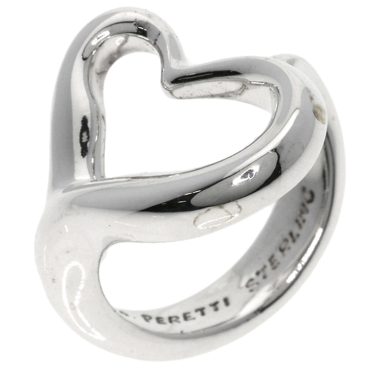 TIFFANY&Co. Open heart Ring Silver Ladies [Used]