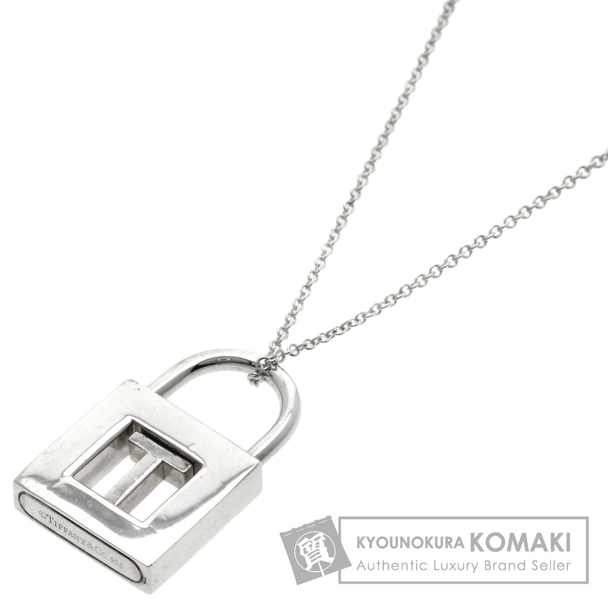 TIFFANY&Co. Initial T Cadena Lock Necklace Silver Ladies [Used]