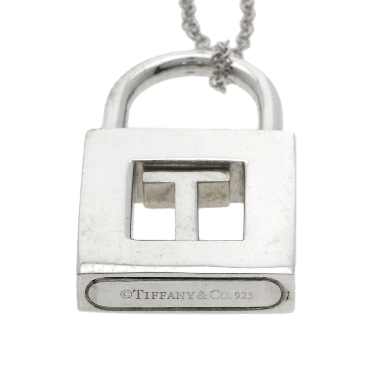 TIFFANY&Co. Initial T Cadena Lock Necklace Silver Ladies [Used]