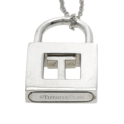 TIFFANY&Co. Initial T Cadena Lock Necklace Silver Ladies [Used]