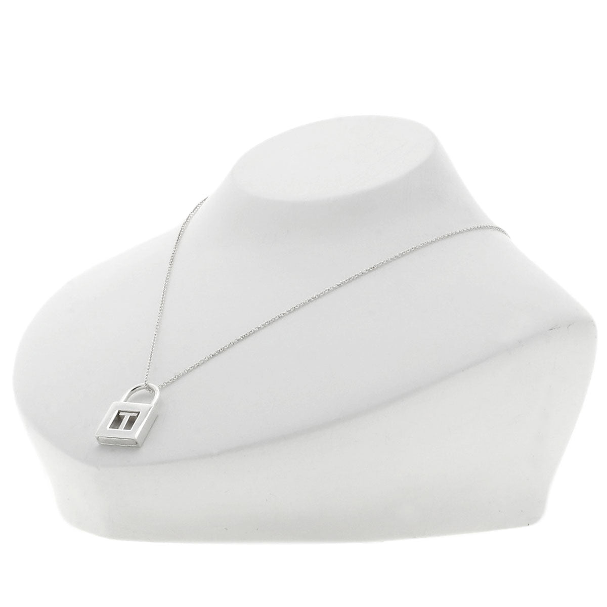 TIFFANY&Co. Initial T Cadena Lock Necklace Silver Ladies [Used]