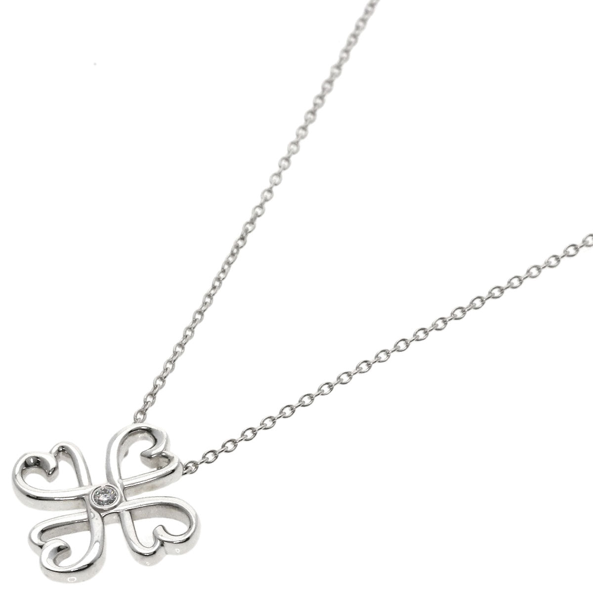 TIFFANY&Co.   Loving Heart Clover 1P Diamond Necklace  Silver Ladies [Used]
