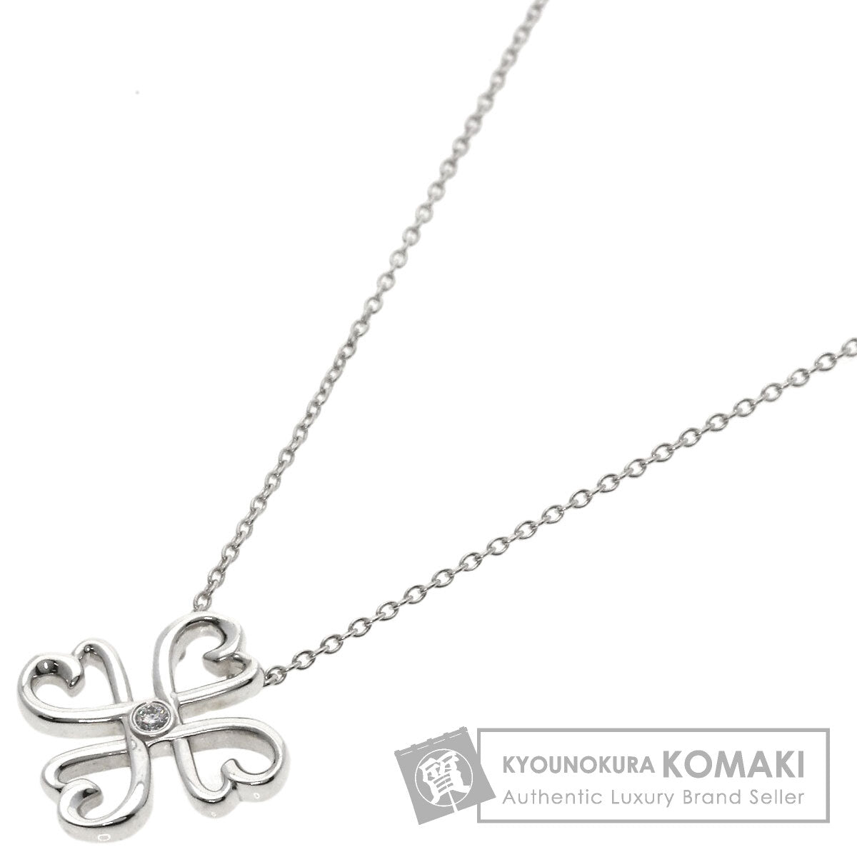 TIFFANY&Co.   Loving Heart Clover 1P Diamond Necklace  Silver Ladies [Used]