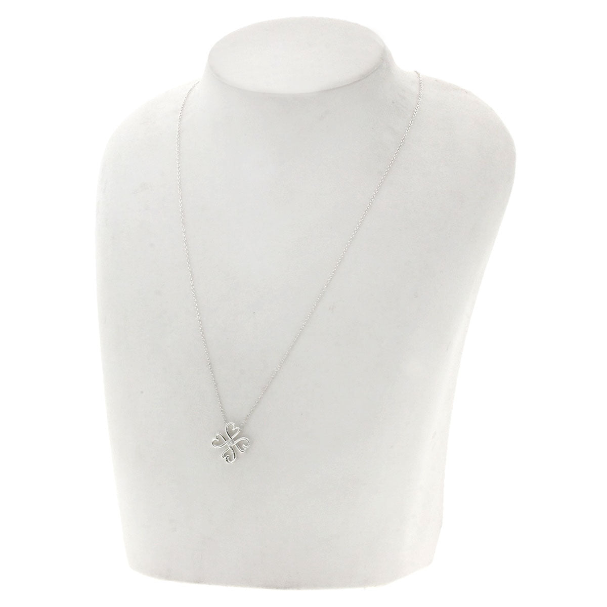 TIFFANY&Co.   Loving Heart Clover 1P Diamond Necklace  Silver Ladies [Used]