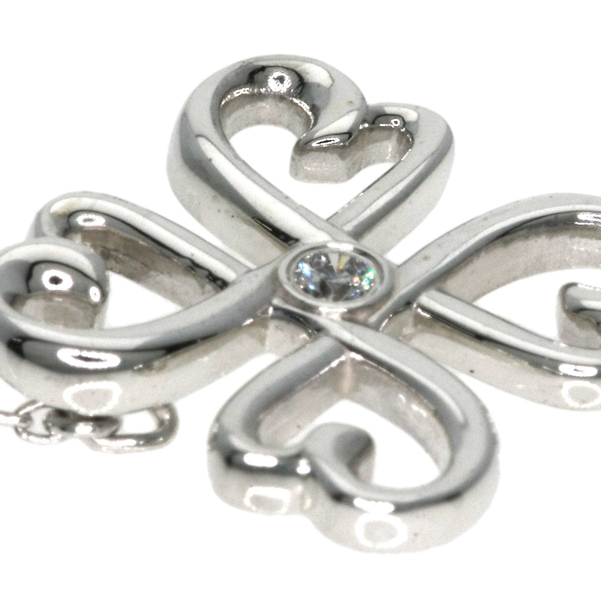 TIFFANY&Co.   Loving Heart Clover 1P Diamond Necklace  Silver Ladies [Used]