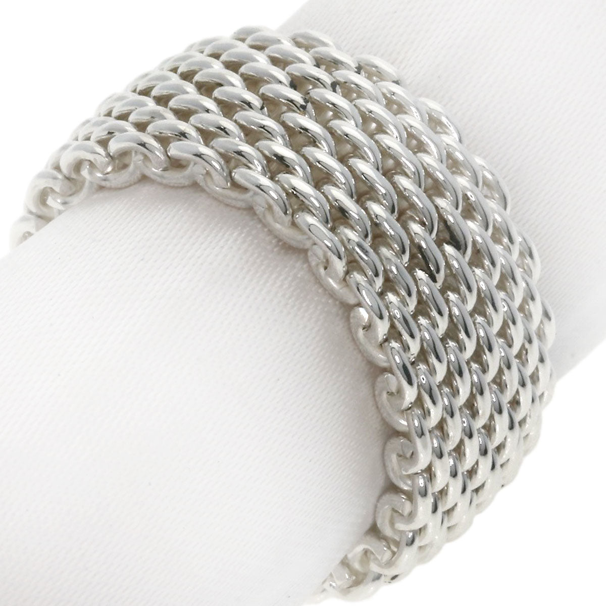 TIFFANY&Co. Somerset mesh Ring Silver Ladies [Used]
