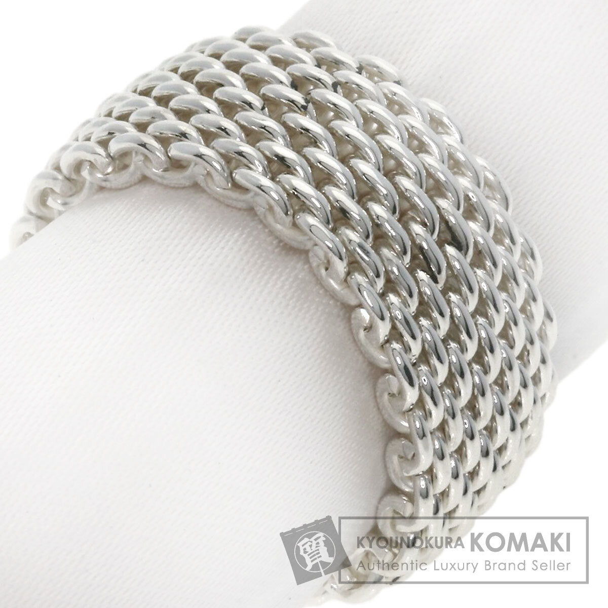 TIFFANY&Co. Somerset mesh Ring Silver Ladies [Used]