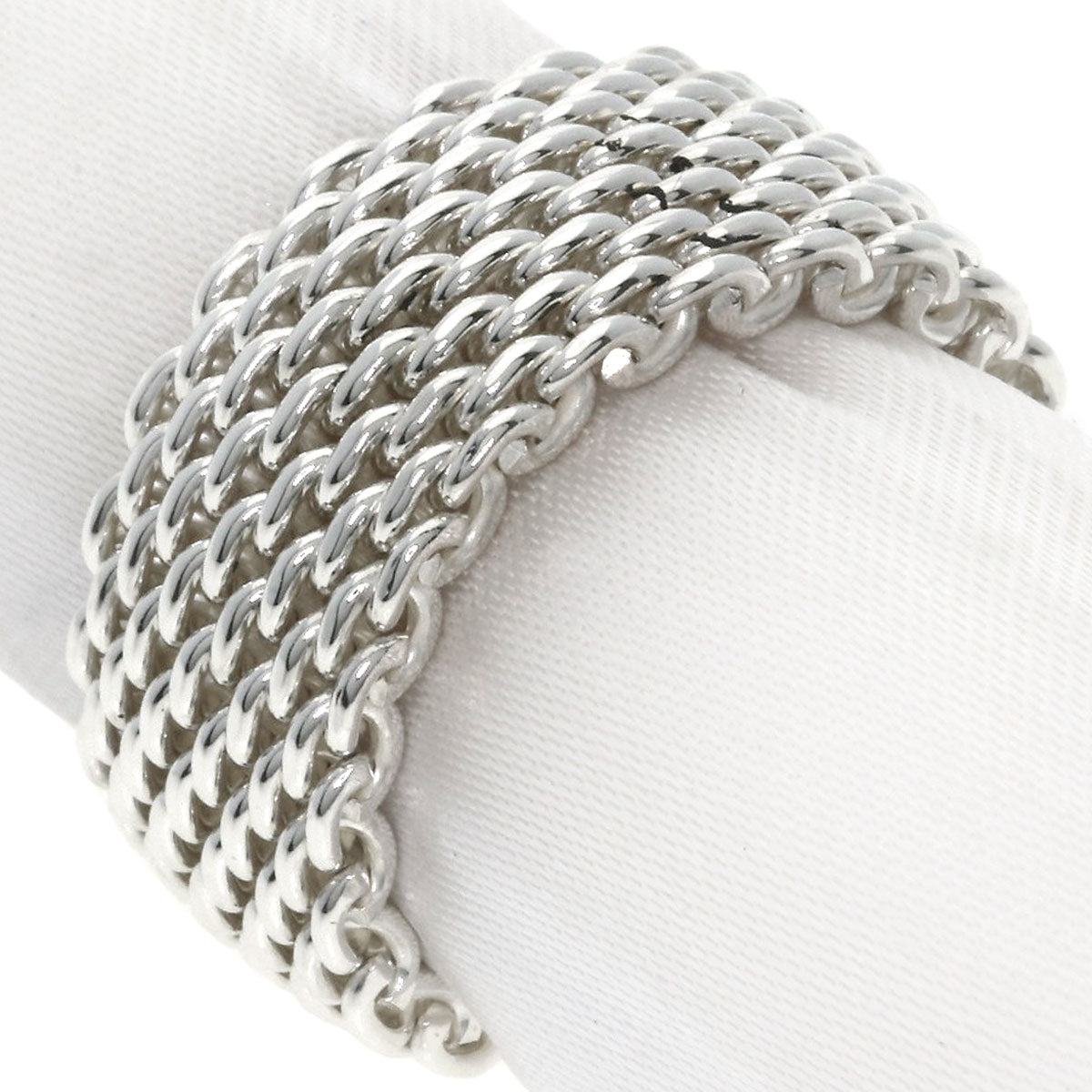 TIFFANY&Co. Somerset mesh Ring Silver Ladies [Used]