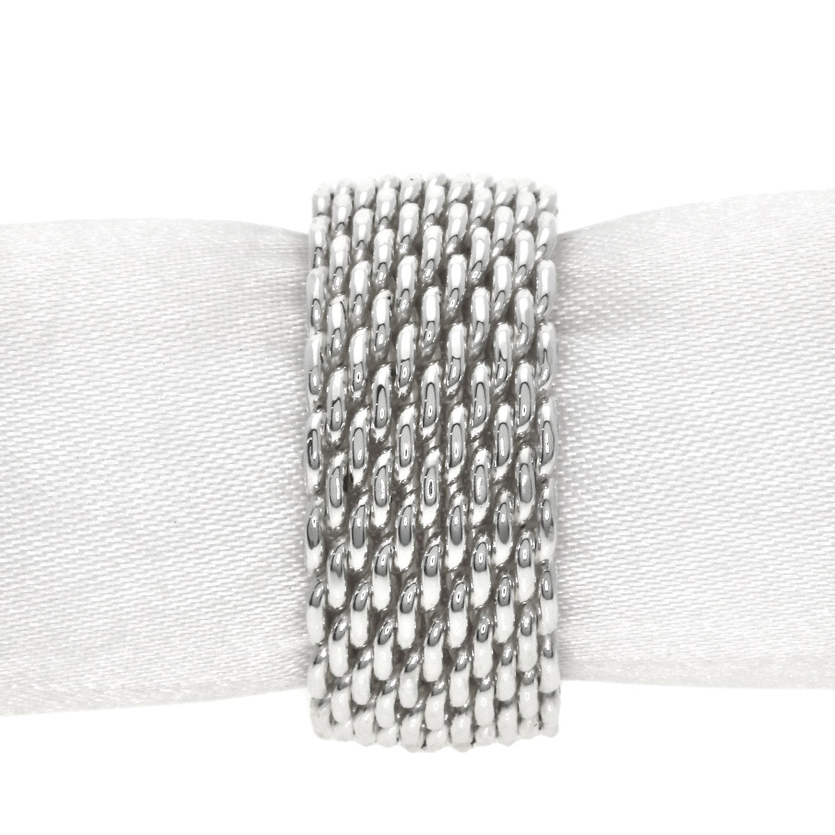 TIFFANY&Co. Somerset mesh Ring Silver Ladies [Used]