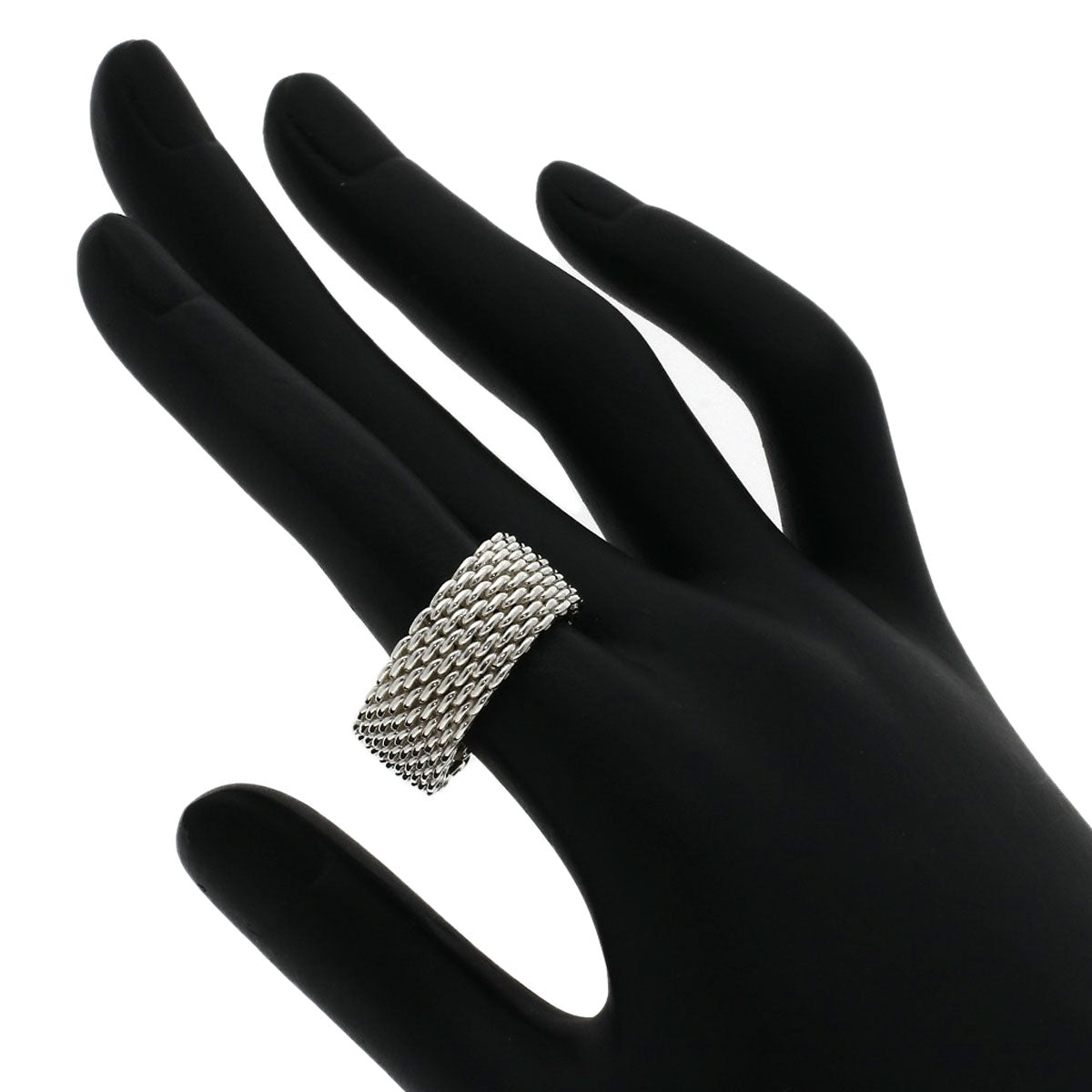 TIFFANY&Co. Somerset mesh Ring Silver Ladies [Used]