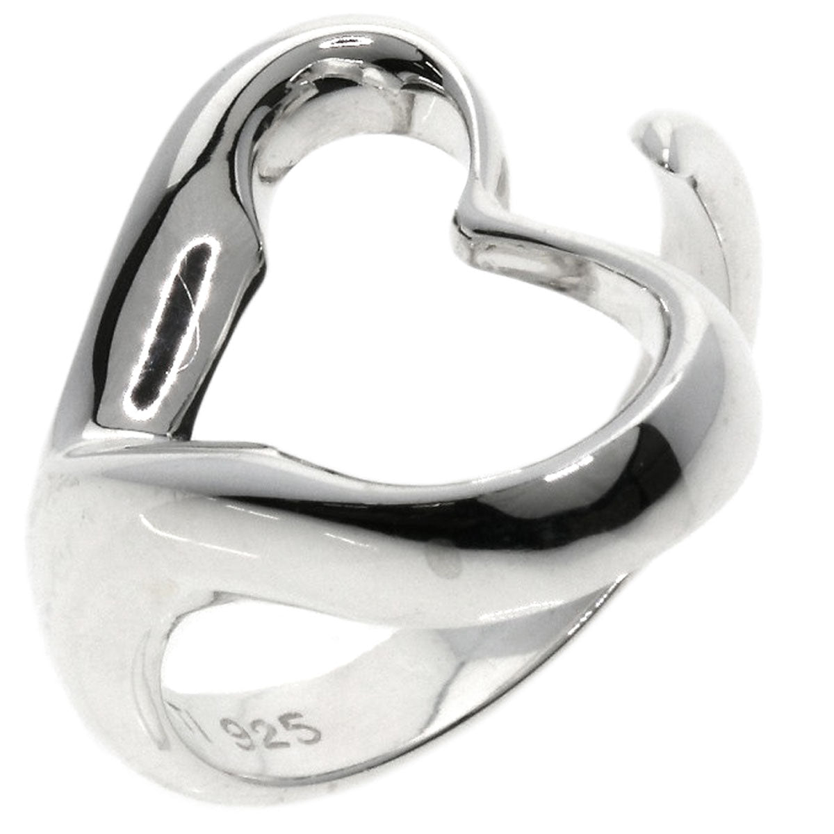 TIFFANY&Co. Open heart Ring Silver Ladies [Used]
