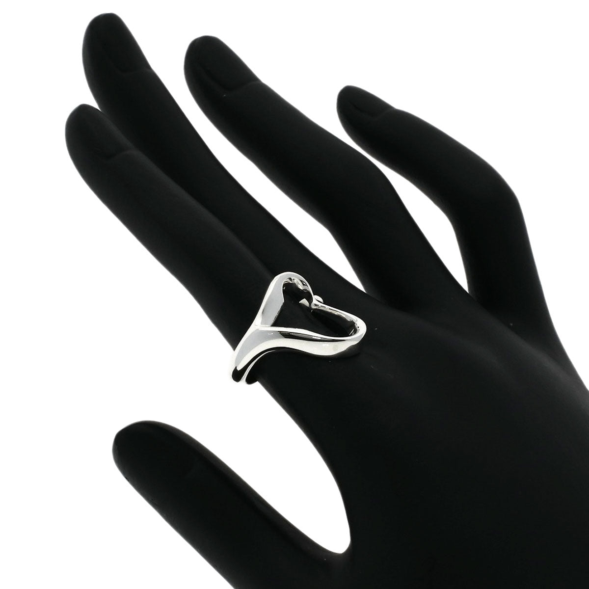 TIFFANY&Co. Open heart Ring Silver Ladies [Used]